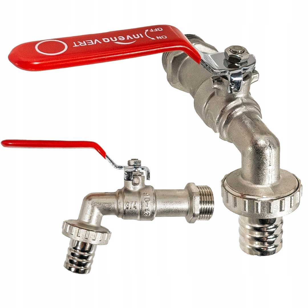 Outdoor Garden Tap Ball Valve Red Handle With Hose Plug Quarter Turn, 038a, 038b, 038c