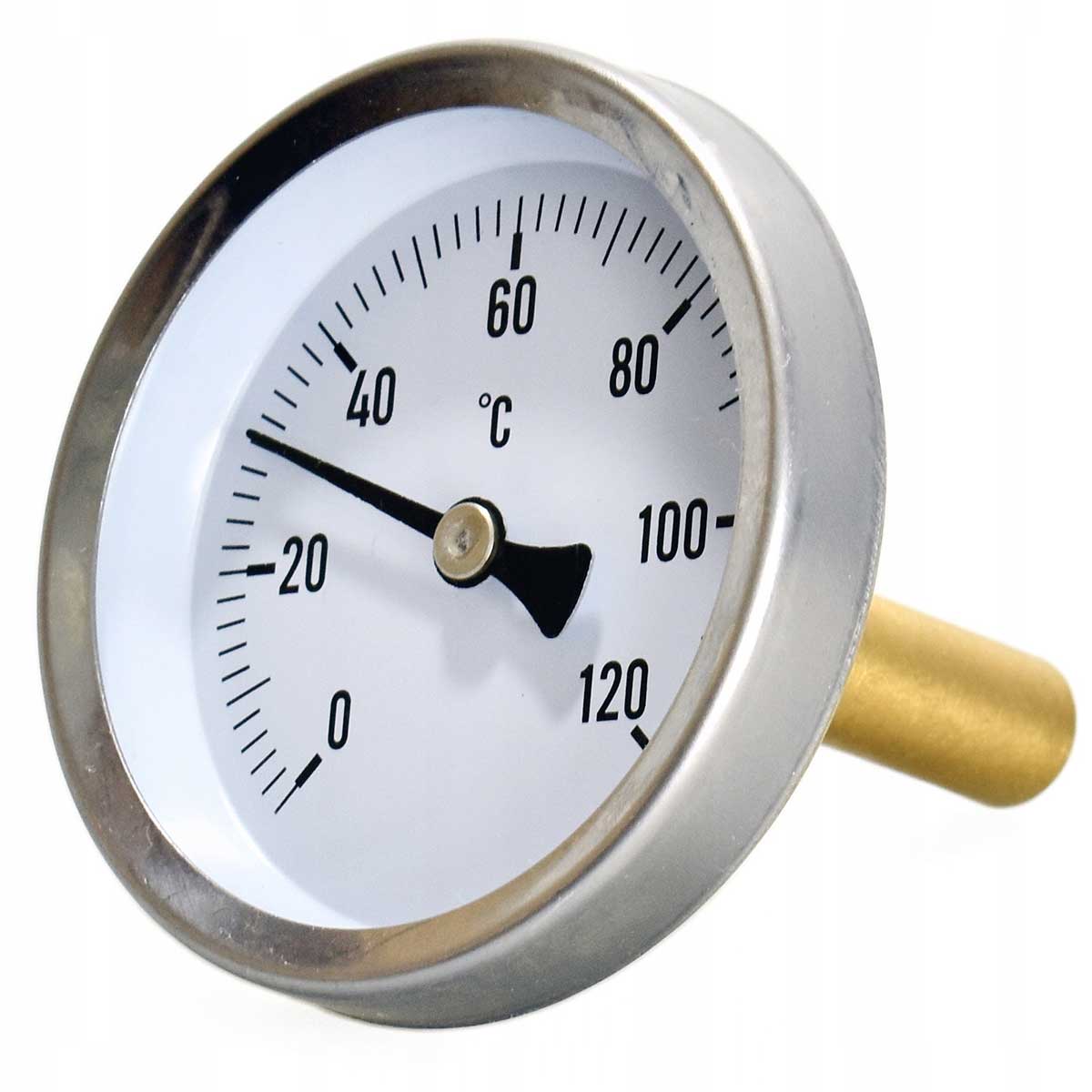 1/2 Inch Industrial Temperature Gauge 120C Metal Back Entry -