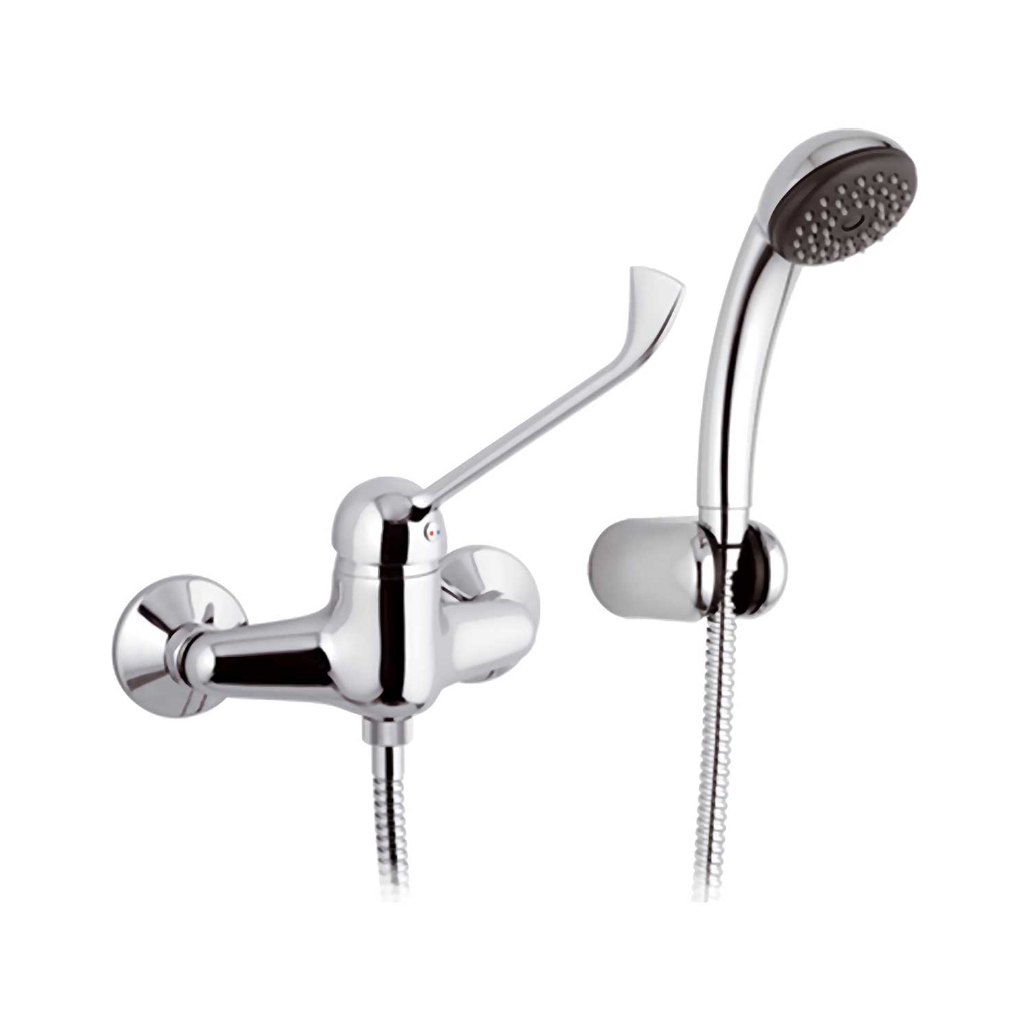 Long Lever Chrome Shower Mixer Tap Disabled Mobility Use Shower Mixers