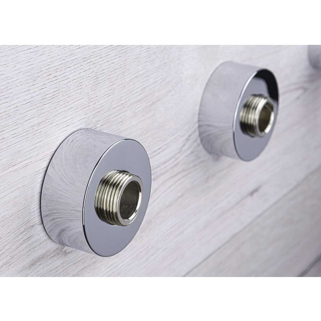 Round Chrome Steel 3/4 Inch Pipe Cover Collar 24mm High Pipe Covers