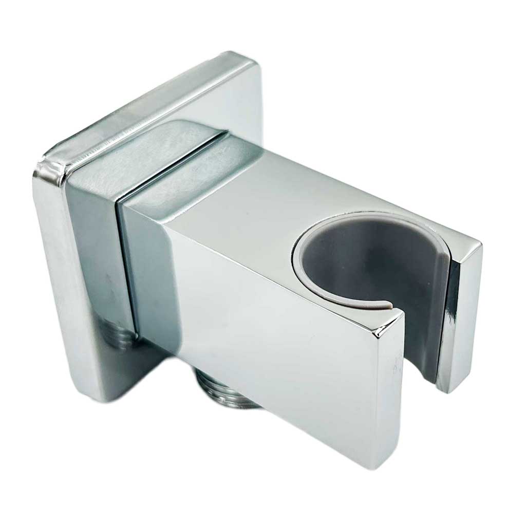 Chrome Shower Wall Outlet Elbow With 1/2 Hose Connector And Holder