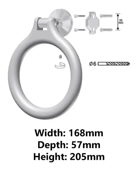 Towel Ring Dressing-Gown Hanger Solid Wood Wall Mounted Towel Rails and Rings