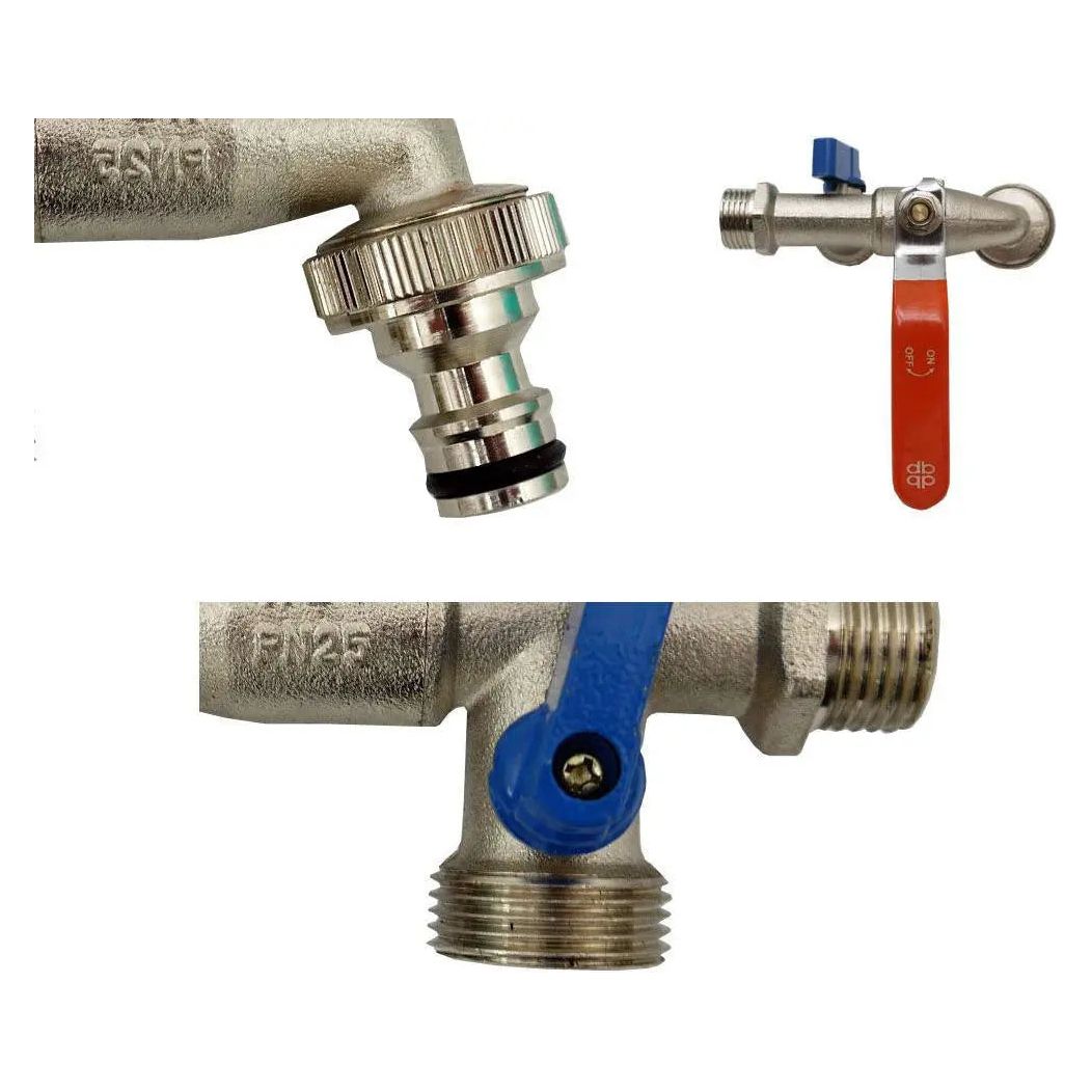 Double Dual Garden Outdoor Tap Valve fits Hozelock 1/2 3/4 Garden Taps / Valves, 341a, 341b