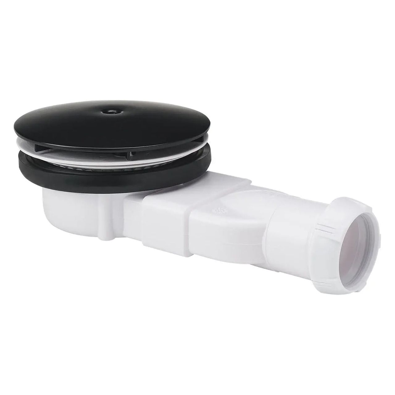 Black DN40 Slim Shower Drain Waste Trap Flat 24l min