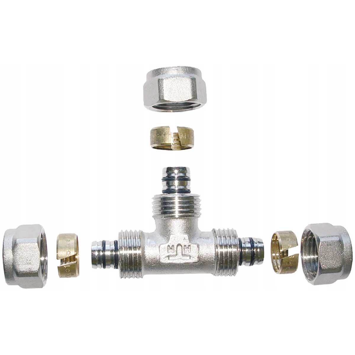 PEX Compression Fittings Tee Connector 16mm 20mm 25mm Compression Fittings, 007a, 007b, 007c, 007d, 