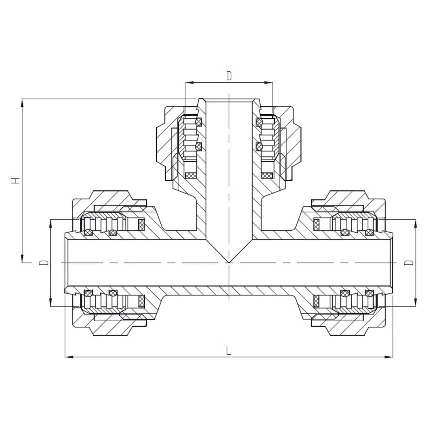 PEX Compression Fittings Tee Connector 16mm 20mm 25mm Compression Fittings, 007a, 007b, 007c, 007d, 