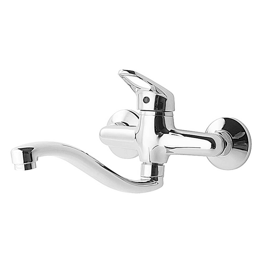 Kitchen Tap Mixer Wall Mounted Swivel Spout Single Lever - Kitchen Taps