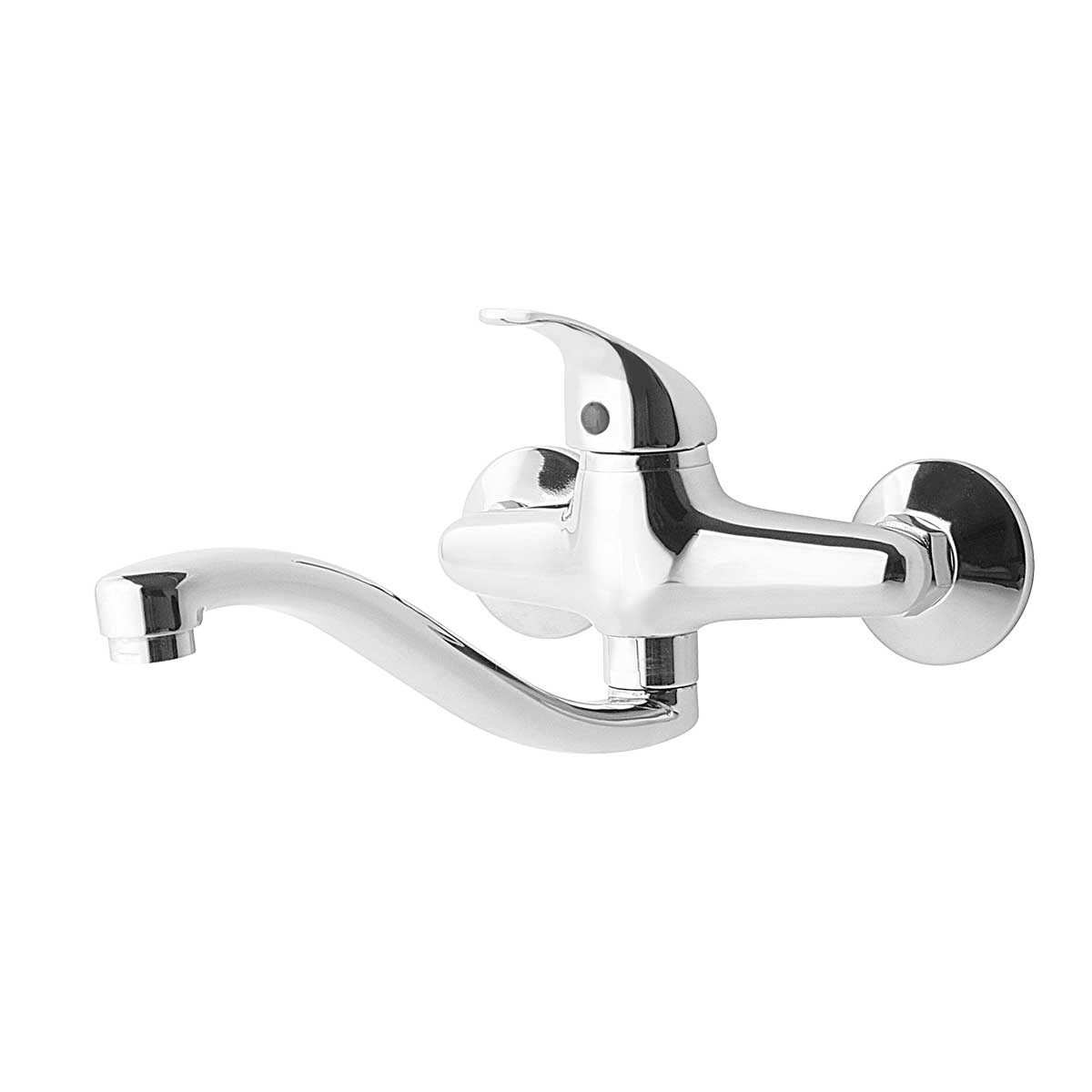 Kitchen Tap Mixer Wall Mounted Swivel Spout Single Lever - Kitchen Taps