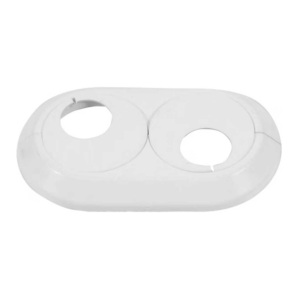 Double PVC White Radiator Plastic Water Pipe Cover Collar Pipe Covers