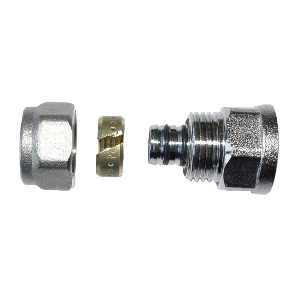 PEX Compression Fittings Muff 16/20mm x 1/2 3/4 Female BSP Compression Fittings, 052a, 052b