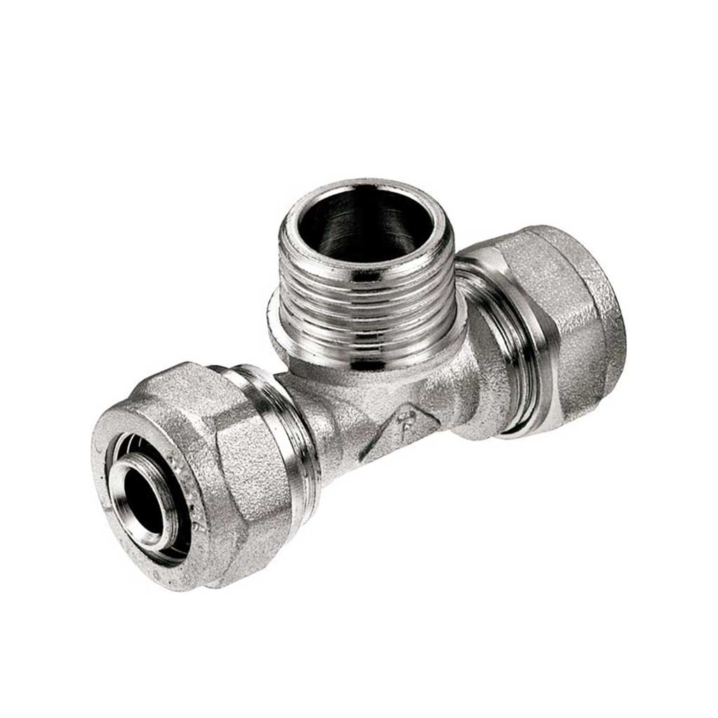 16mm x 1/2 Inch Male PEX Compression Fittings Tee Connector - Compression Fittings