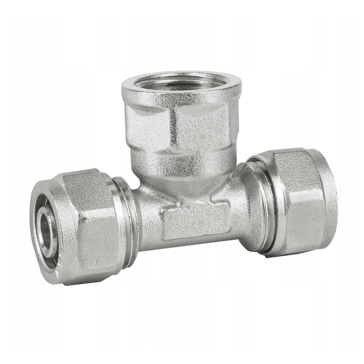 16mm x 1/2 Inch Female x 16mm PEX Compression Fittings Tee - Compression Fittings