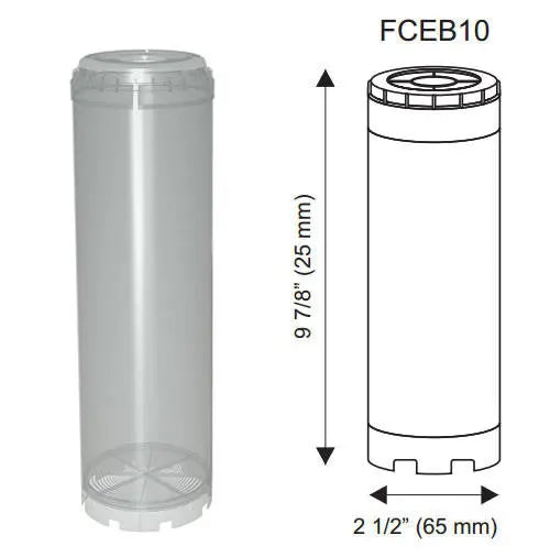 10 Inch Reusable Empty Clear Cartridge Water Filter Housing Various Media Refillable