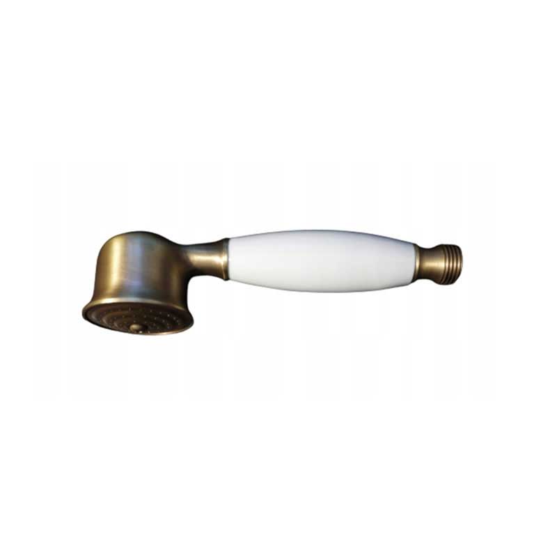 antique brass white handheld shower head retro