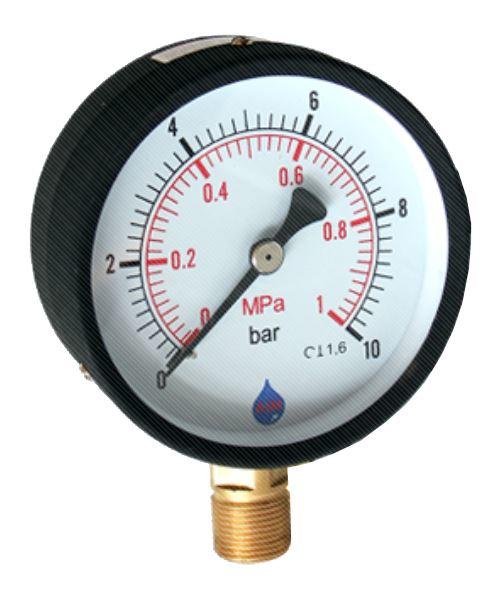 Water Pressure Gauge Manometer 1/4 Side/Bottom Entry