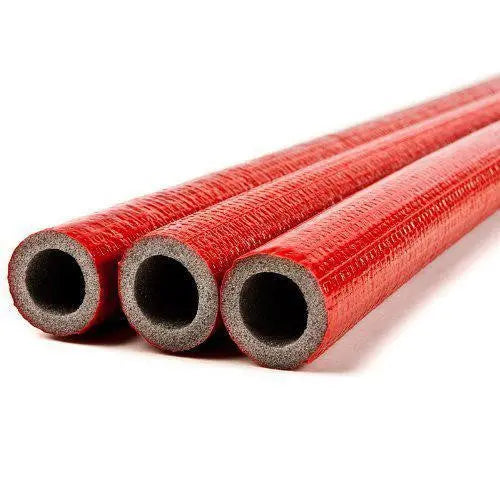 100cm 15-35mm Pipe Red Insulation Lagging 6mm Thick Foam Pipe Insulation