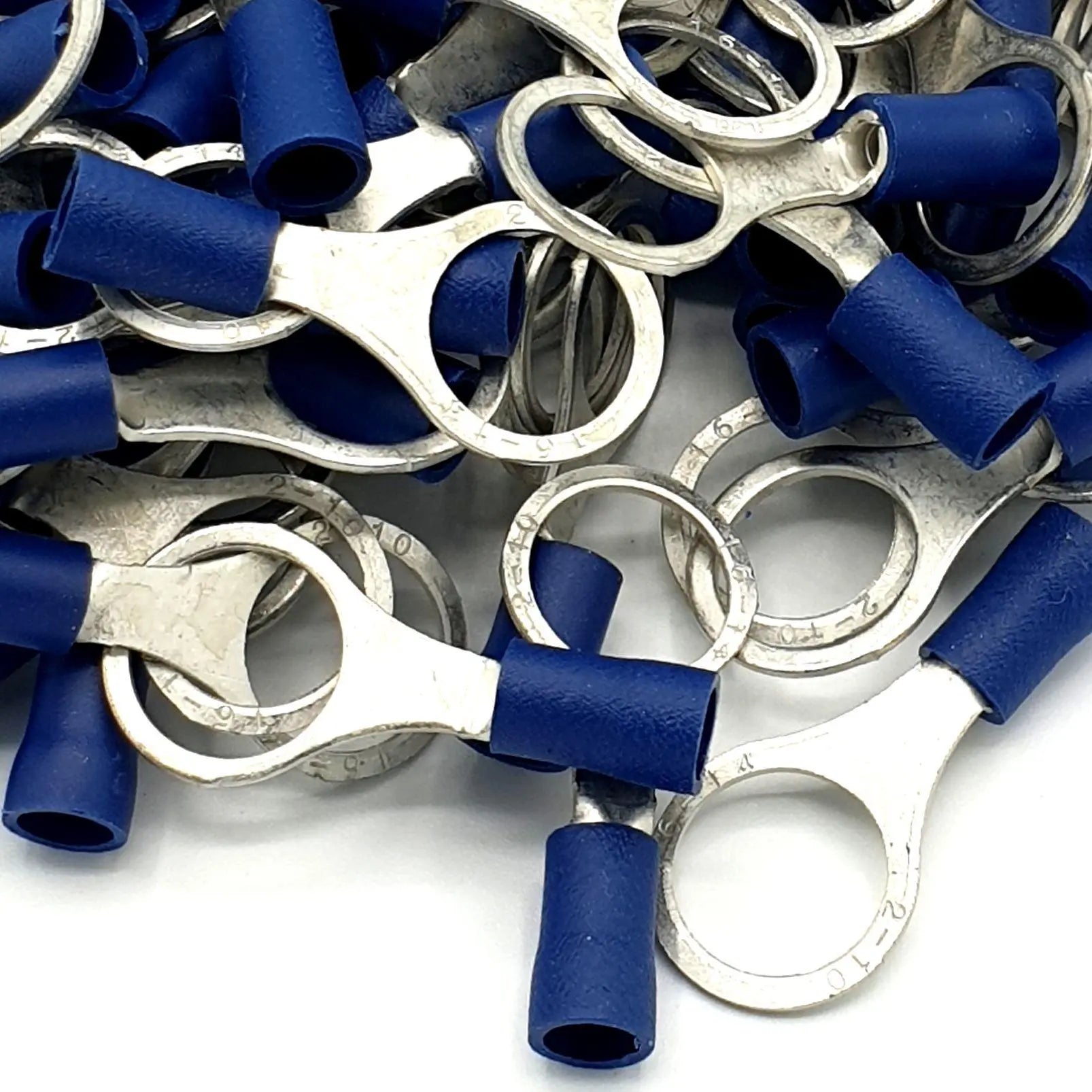 100pcs Blue Insulated Crimp Ring Terminals Connectors Electrical Consumables