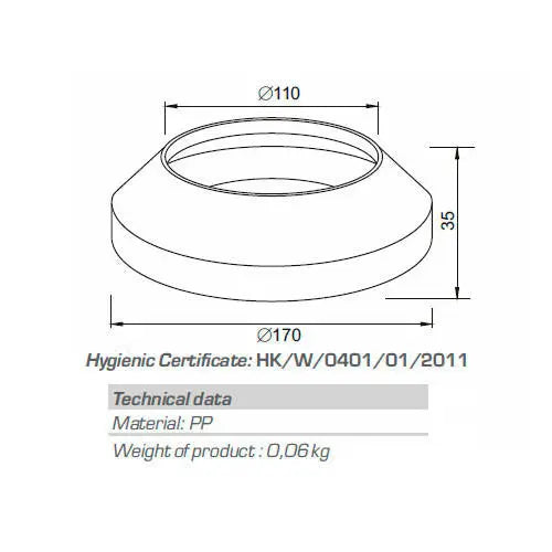 110mm Soil Toilet Pipe Cover Collar White Wall Cover - Toilet Waste Pipe