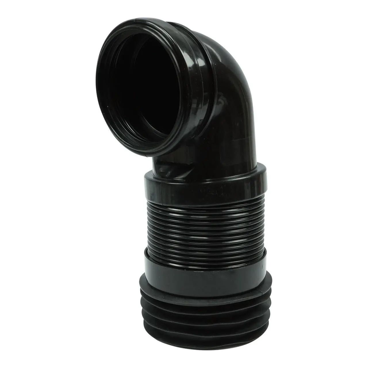 Black Flexible Pan Connector Toilet Elbow 90/110mm Toilet Waste Pipe