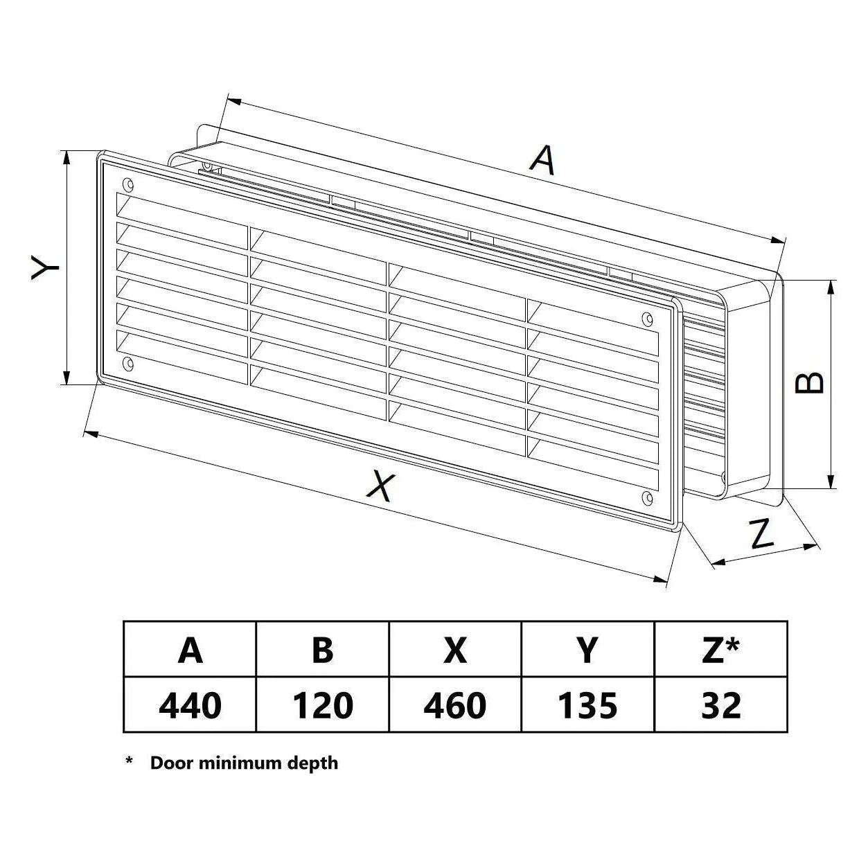 120x440mm Bathroom Door Ventilation Grille Air Vent Door Vents, 981a, 981b, 981c, 981d, 981e, 981f, 981g, 981hi, 981j