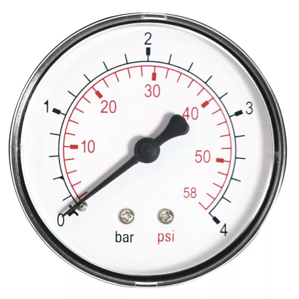 Water Pressure Gauge 1/4 Back/Rear Entry Manometer 60mm Dial Pressure Gauges