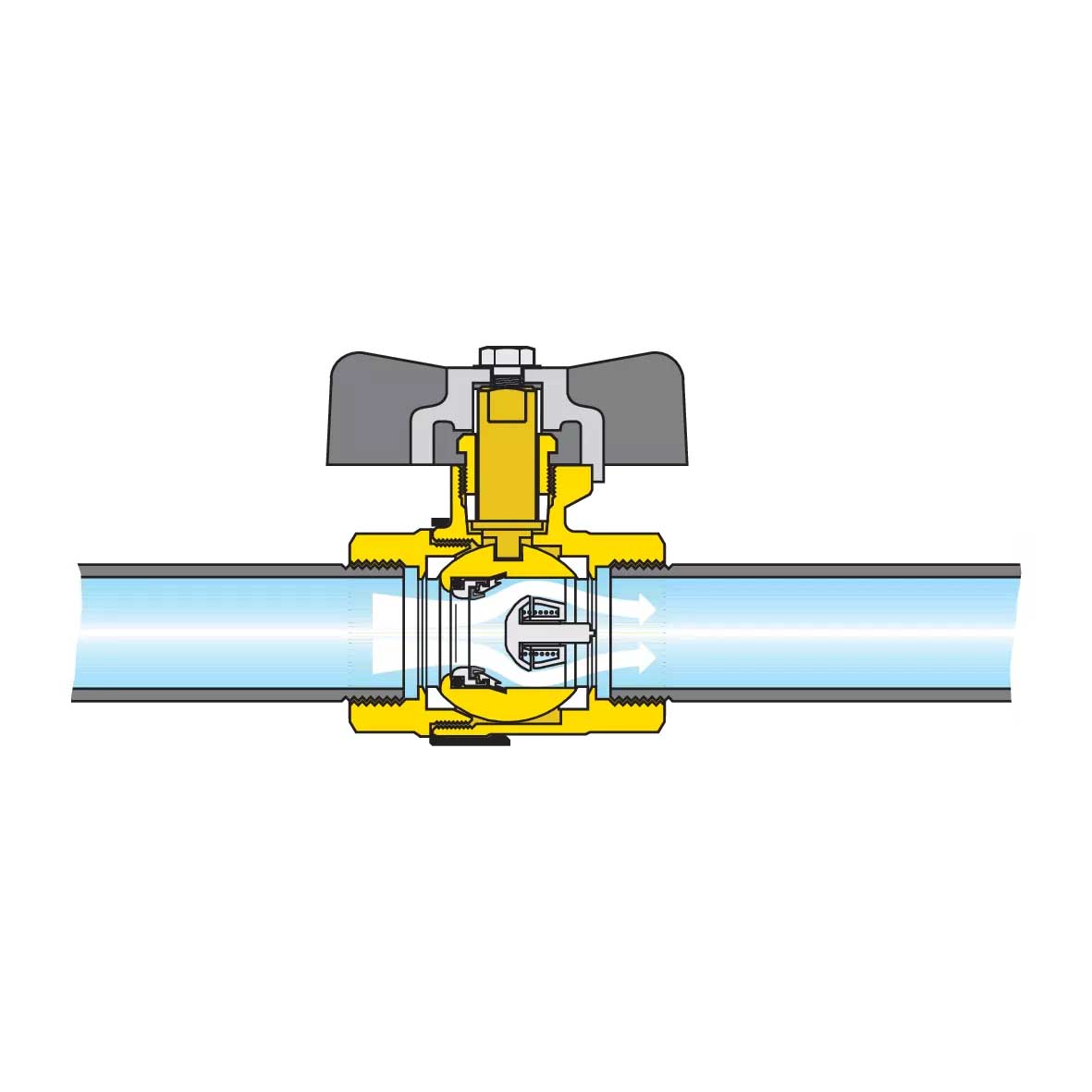 1/2 Ball Valve Integrated Non-return Valve Caleffi 3230 - Ball Valves