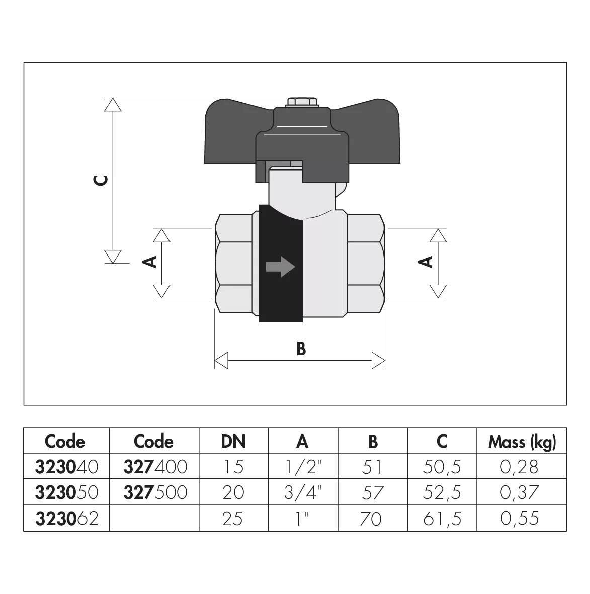 3/4 Inch Ball Valve Integrated Non-return Valve Caleffi 3230 - Ball Valves