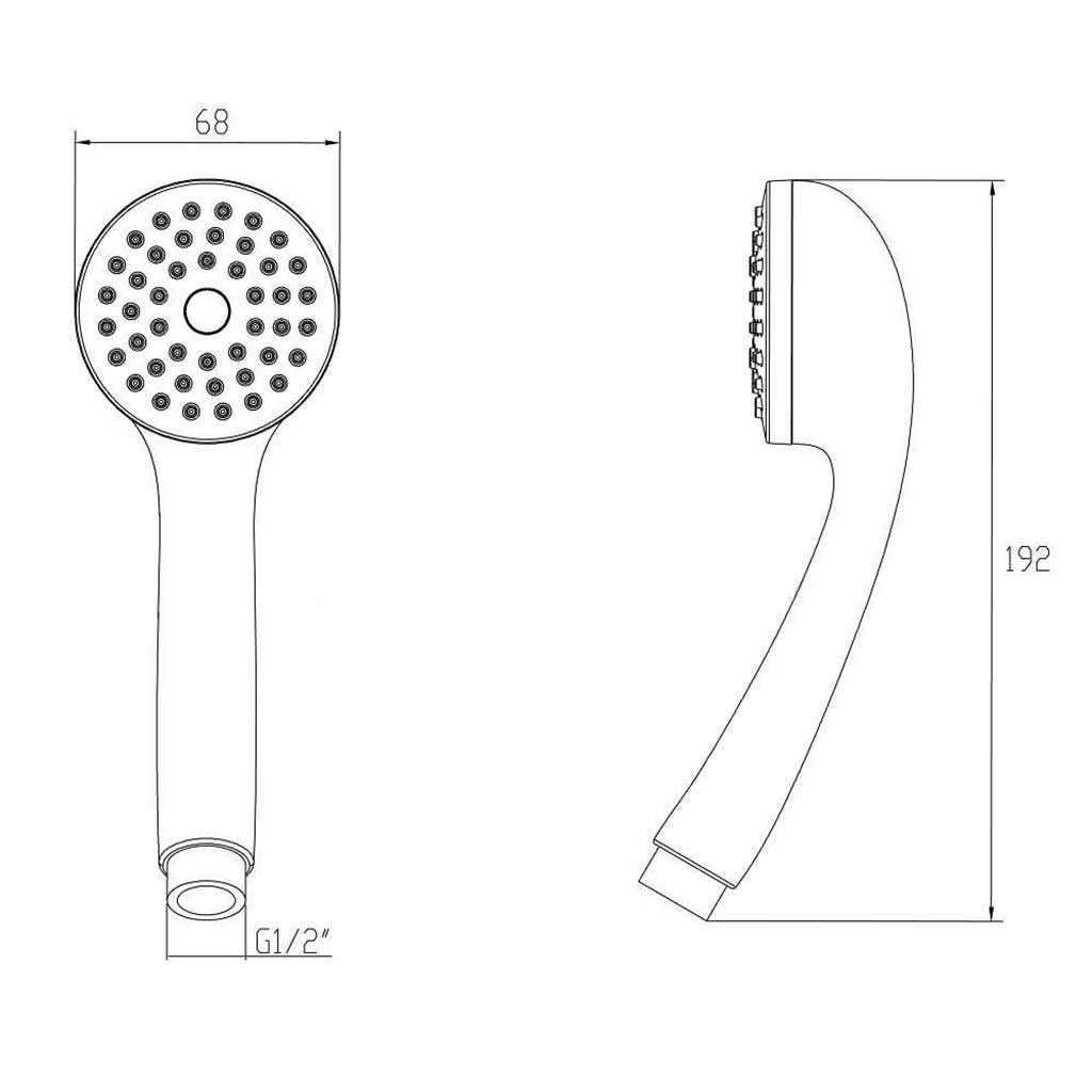 Shower Head Replacement Universal Chrome Plastic Handle - Shower Heads