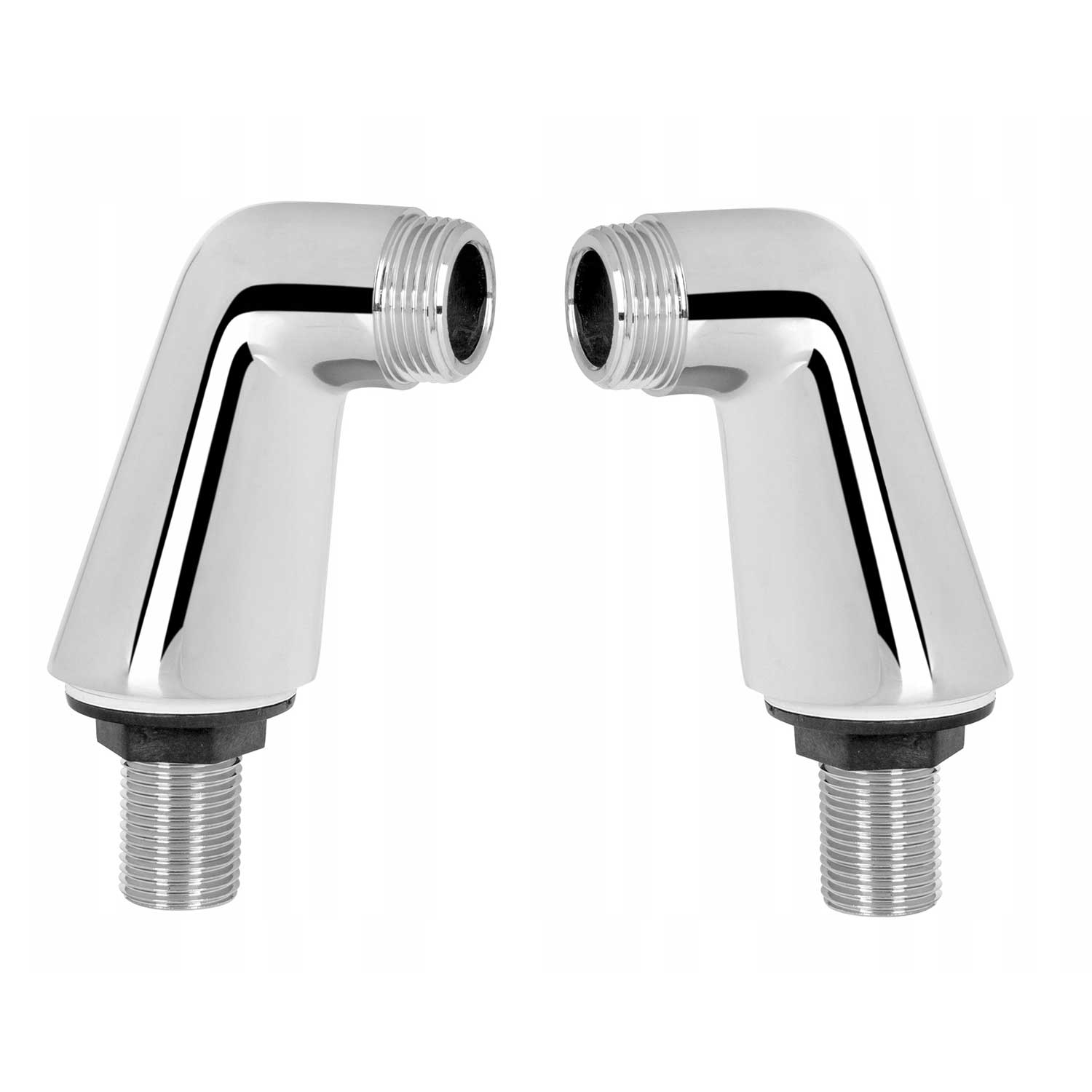 2 x Deck Mounted Bath Tap Pillar Union Legs Chrome