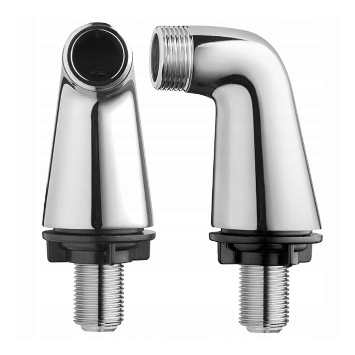 2 x Deck Mounted Bath Tap Pillar Union Legs Chrome
