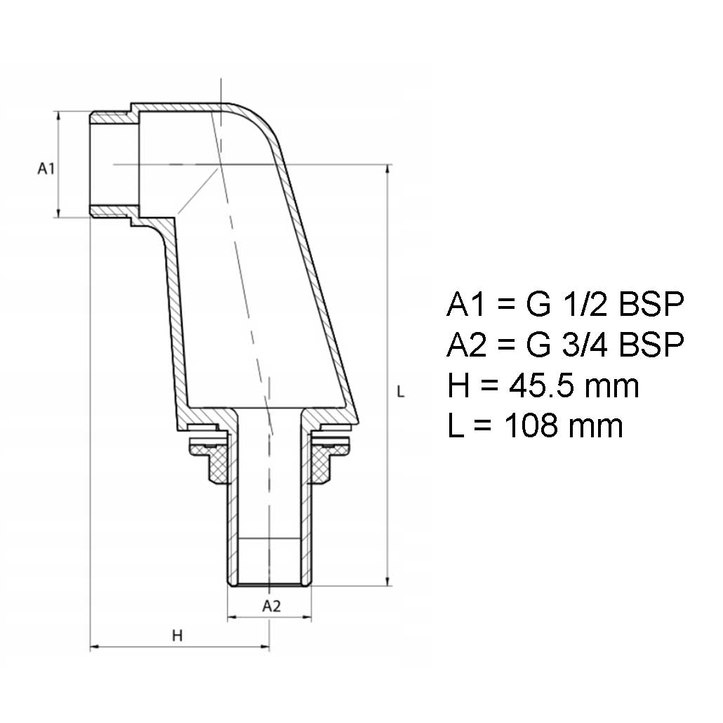 2 x Deck Mounted Bath Tap Pillar Union Legs Chrome