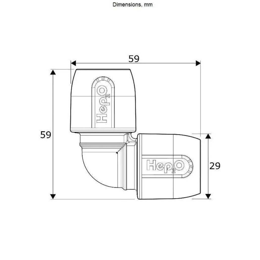 HD5/15W Hep2O Elbow 90deg White 15mm - Hep2o Fittings