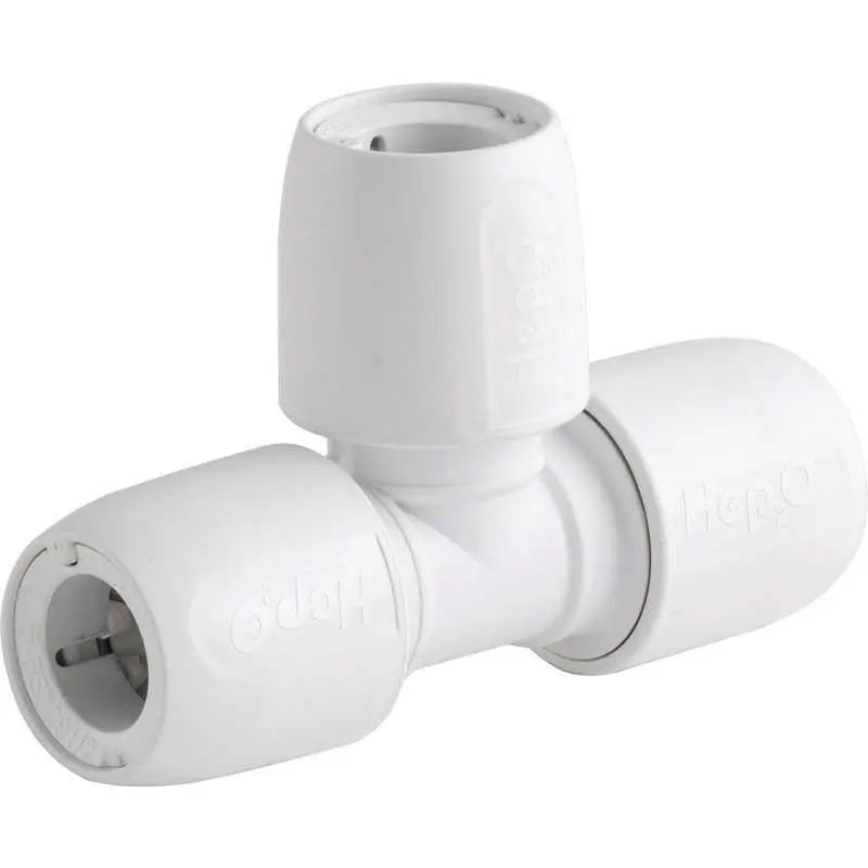 HD10/15W Hep2O Equal Tee PB White 15mm - Hep2o Fittings