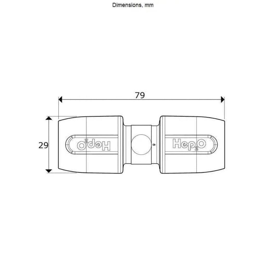 HD1/15W Hep2O Straight Connector PB White 15mm - Hep2o Fittings