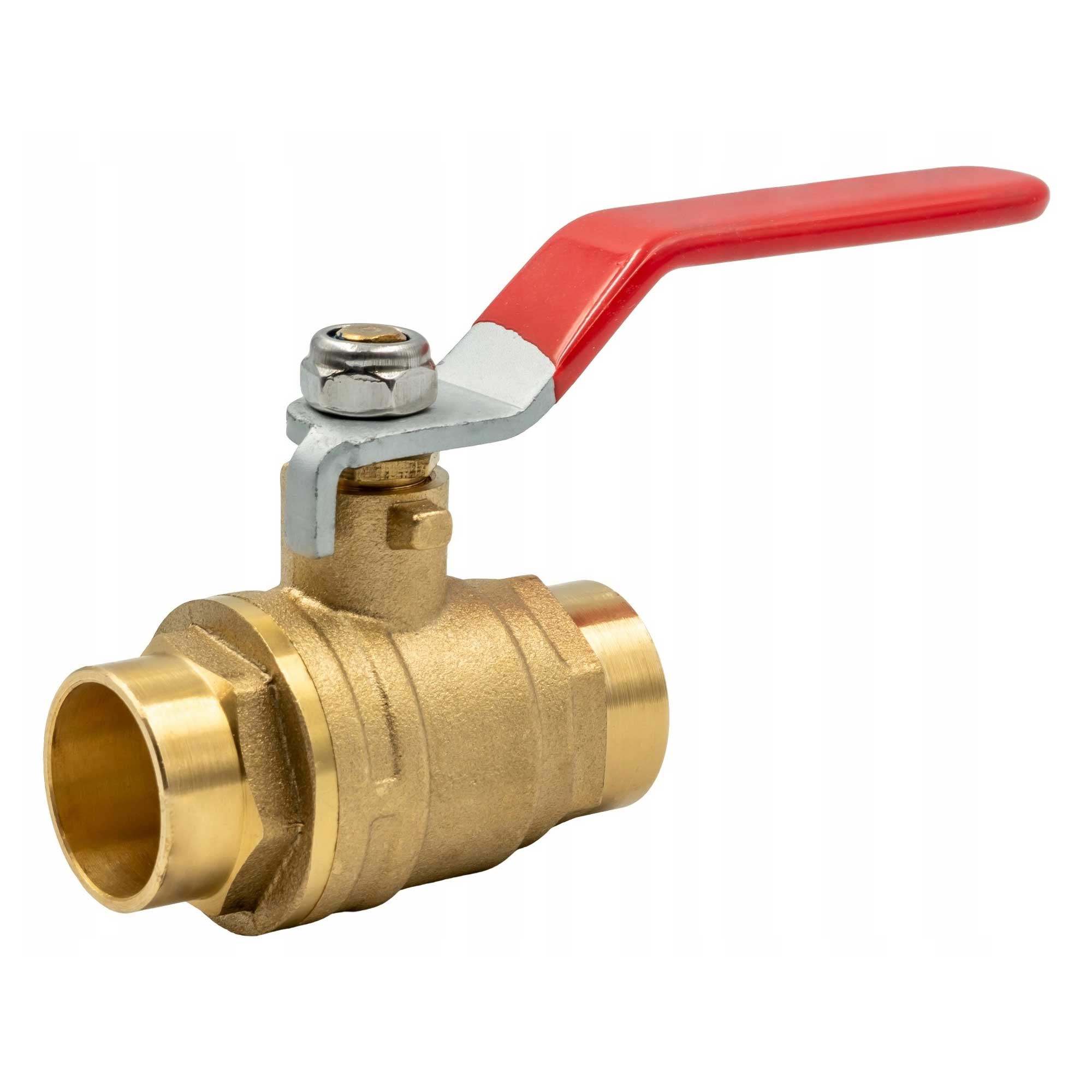 Straight Shutoff Ball Valve 15/18/22mm Soldered Red Handle Ball Valves