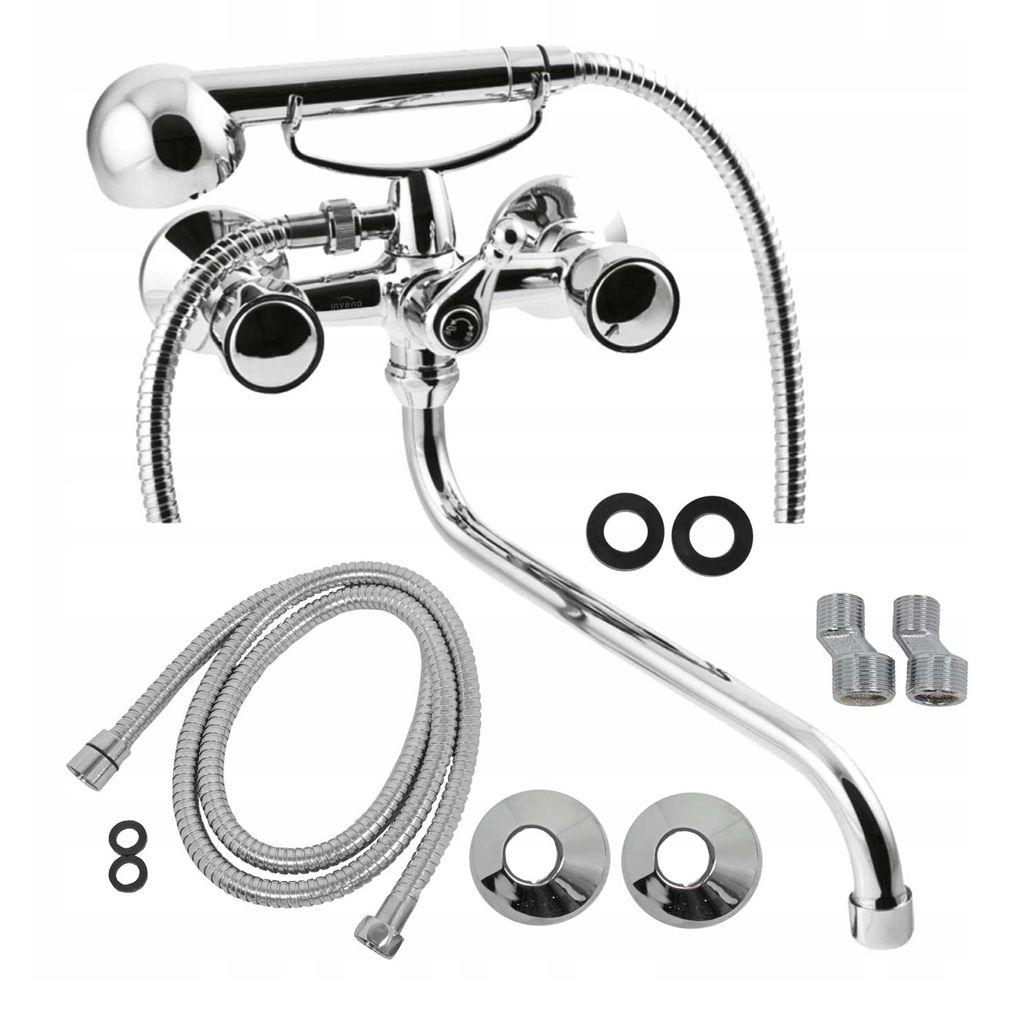 Traditional Bath Tap With Shower Wall Mounted Long Spout - Bath Taps
