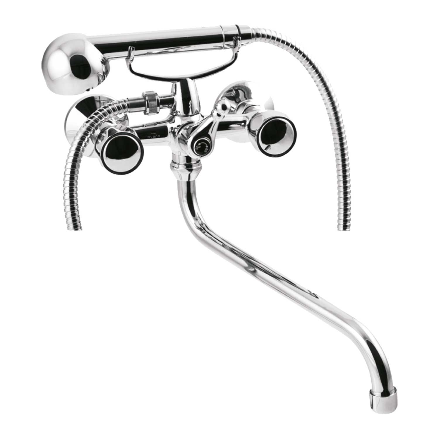 Traditional Bath Tap With Shower Wall Mounted Long Spout - Bath Taps