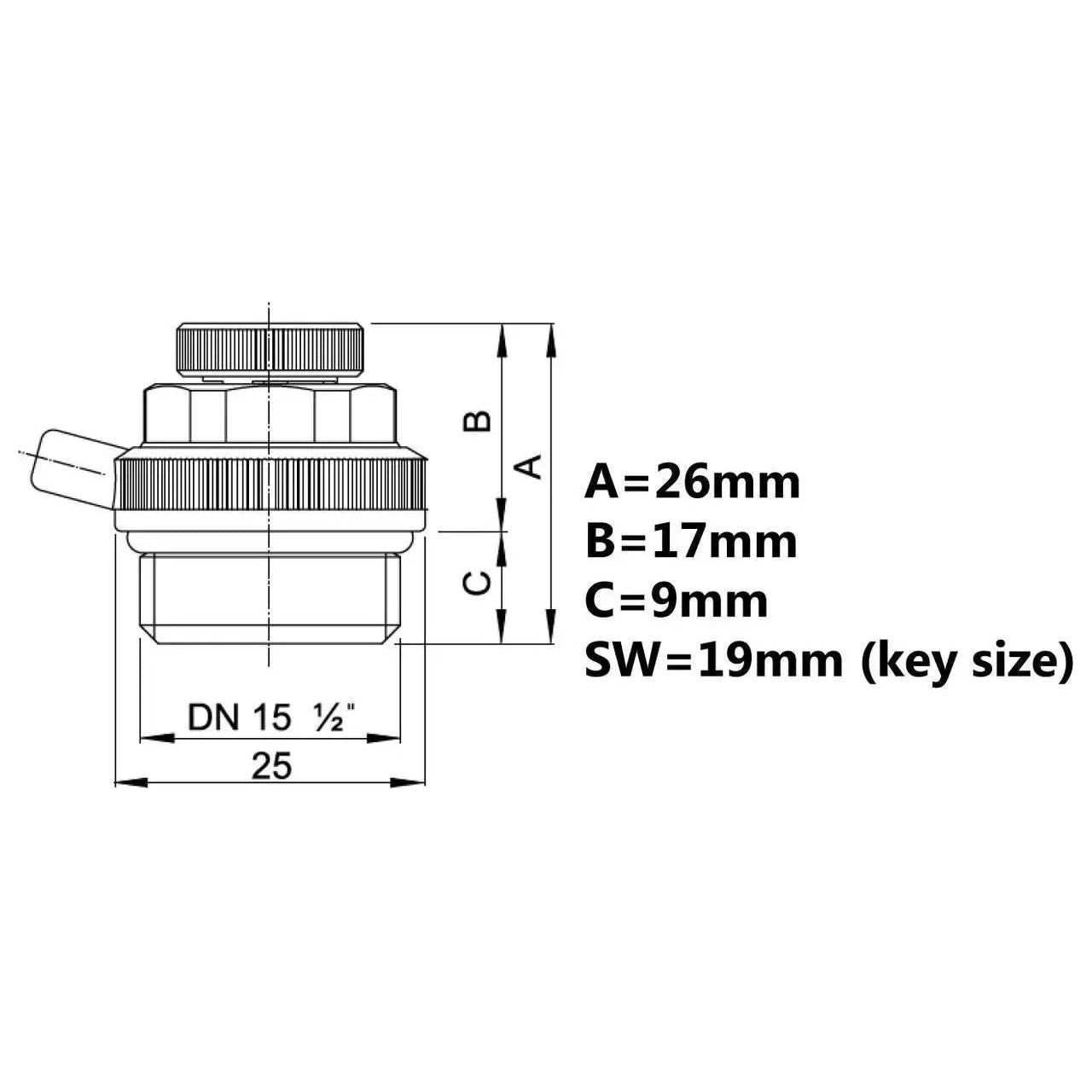 1/2 Inch Automatic Radiator Bleeding Valve Air Vent Cut-off Radiator Bleeding