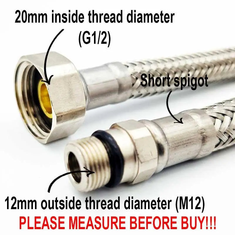 M12 x 1/2 Inch Flexible Connector For Taps Water Tap Tail Flexible Connectors For Taps