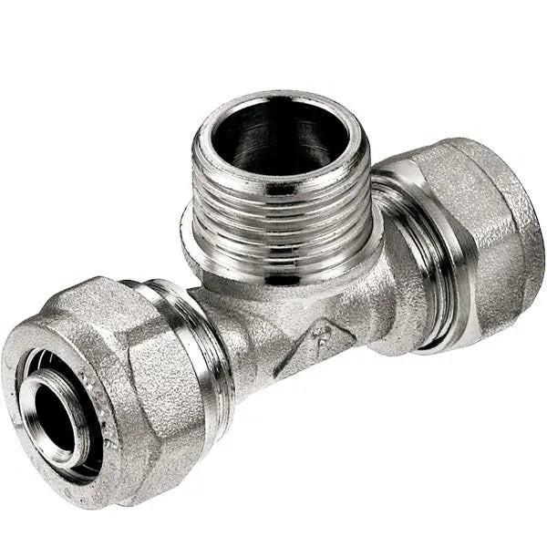 16mm x 1/2 Inch Male PEX Compression Fittings Tee Connector - Compression Fittings