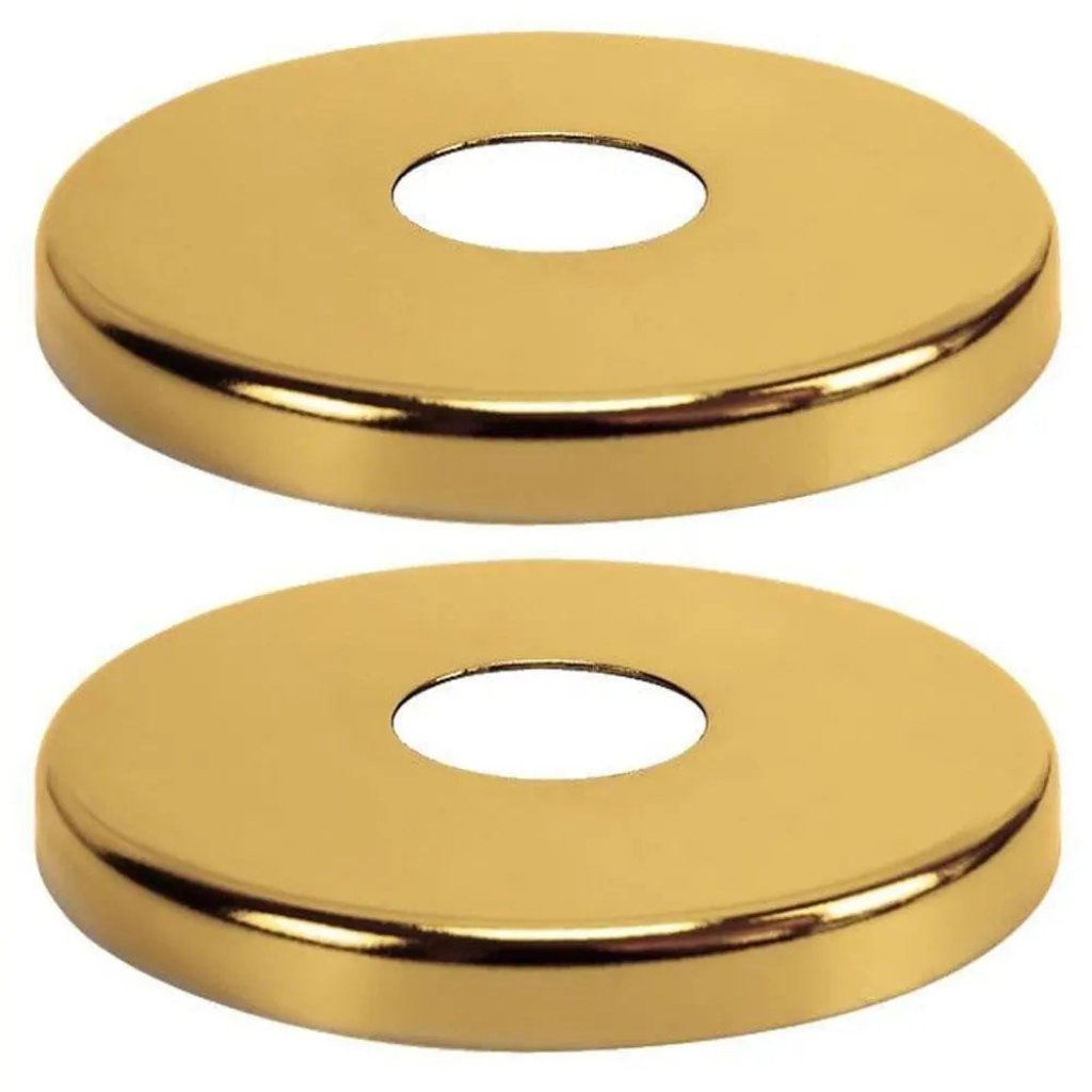 2 x Gold Shower Tap Pipe Cover High Collar G1/2 G3/4 Steel Pipe Covers