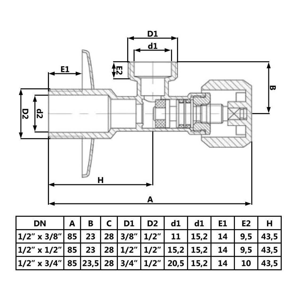 Water Stop Shut Off Valve Washing Machine Basin Tap Chromed Isolating Valves, 217a, 217b, 217c