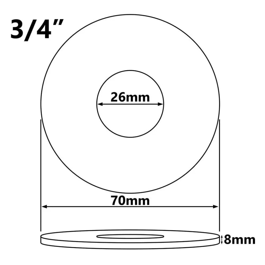 21mm 26mm Chrome Steel Valve Tap Pipe Cover Collar 8mm High Pipe Covers, A160b