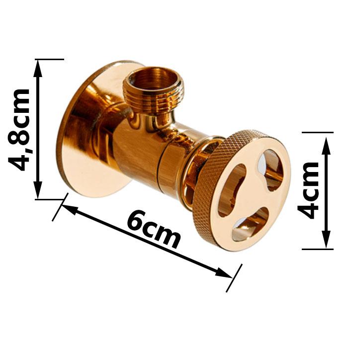 Gold Wall Mounted Angled Isolation Valve Round 1/2 - plumbing4home