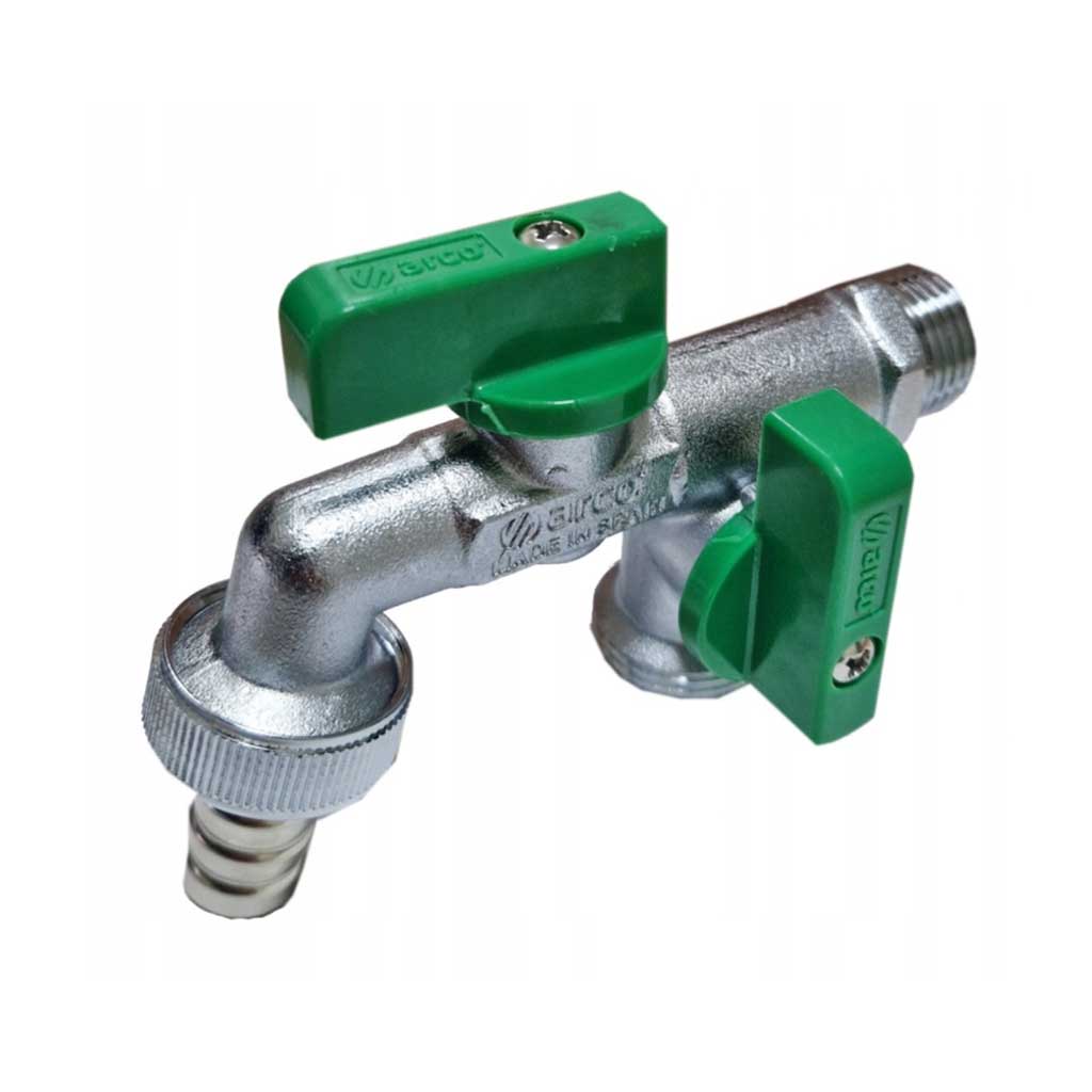 1/2 Double Duo Outlet Garden Outside Tap Outdoor Valve - Garden Taps / Valves