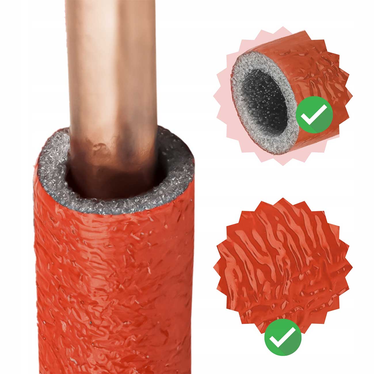 10m Red Pipe Lagging Insulation Foam 15-35mm Pipe 6mm Thick Pipe Insulation, 277a, 277b, 277c, 277d, 277e