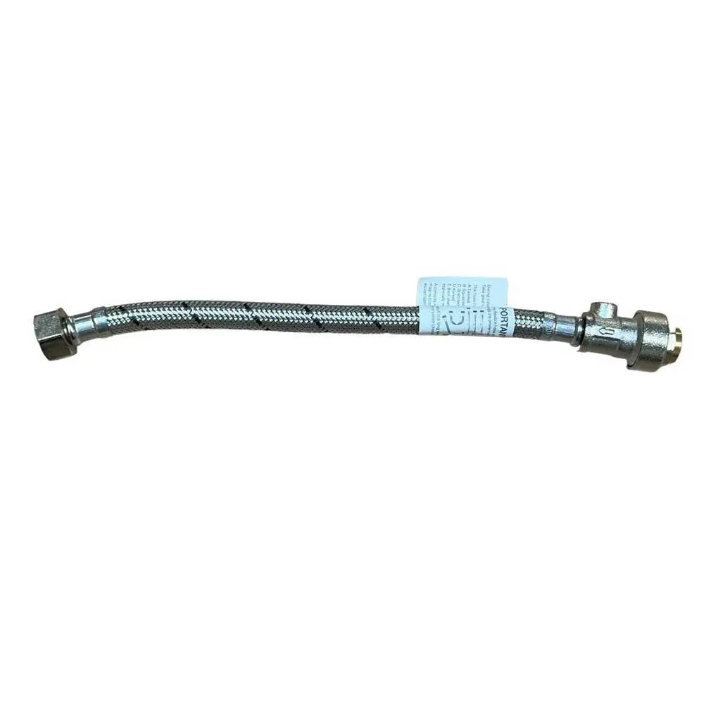 15mm x 1/2" x 300mm Flexible Tap Connector Push-Fit with Isolation Valve - Flexible Connectors For Taps