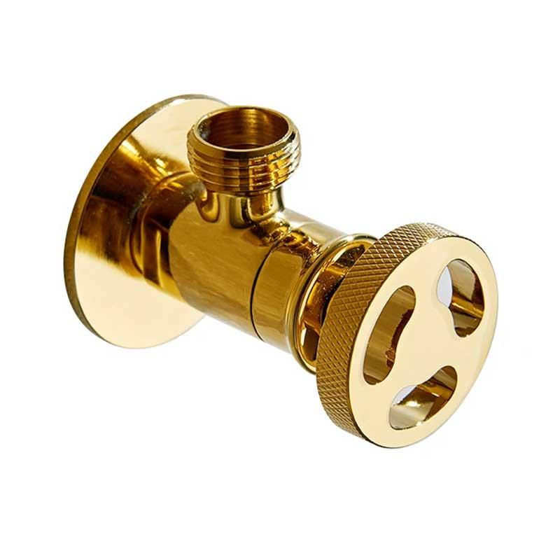 Gold Wall Mounted Angled Isolation Valve Round 1/2 - plumbing4home