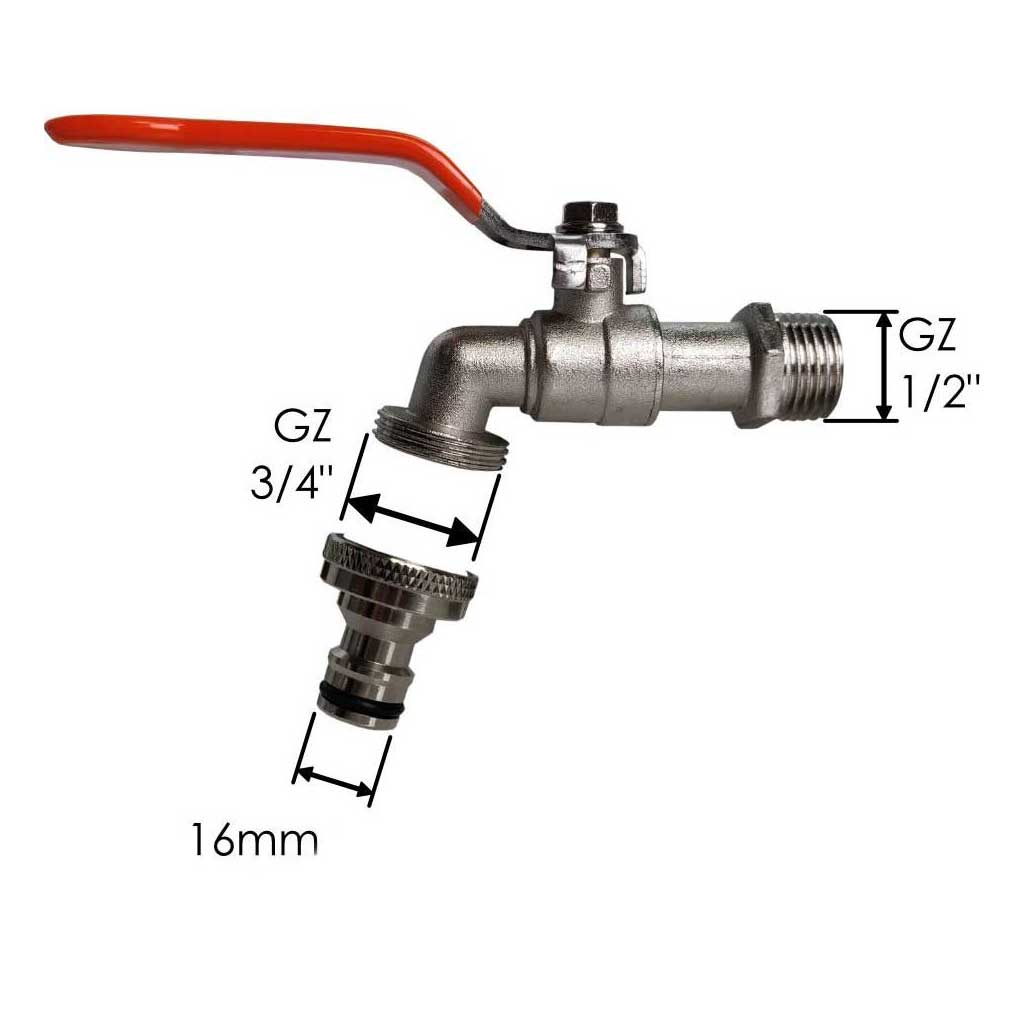 Garden Outside Tap 1/2 3/4 With Metal Quick Hose Connector Garden Taps / Valves, 316a