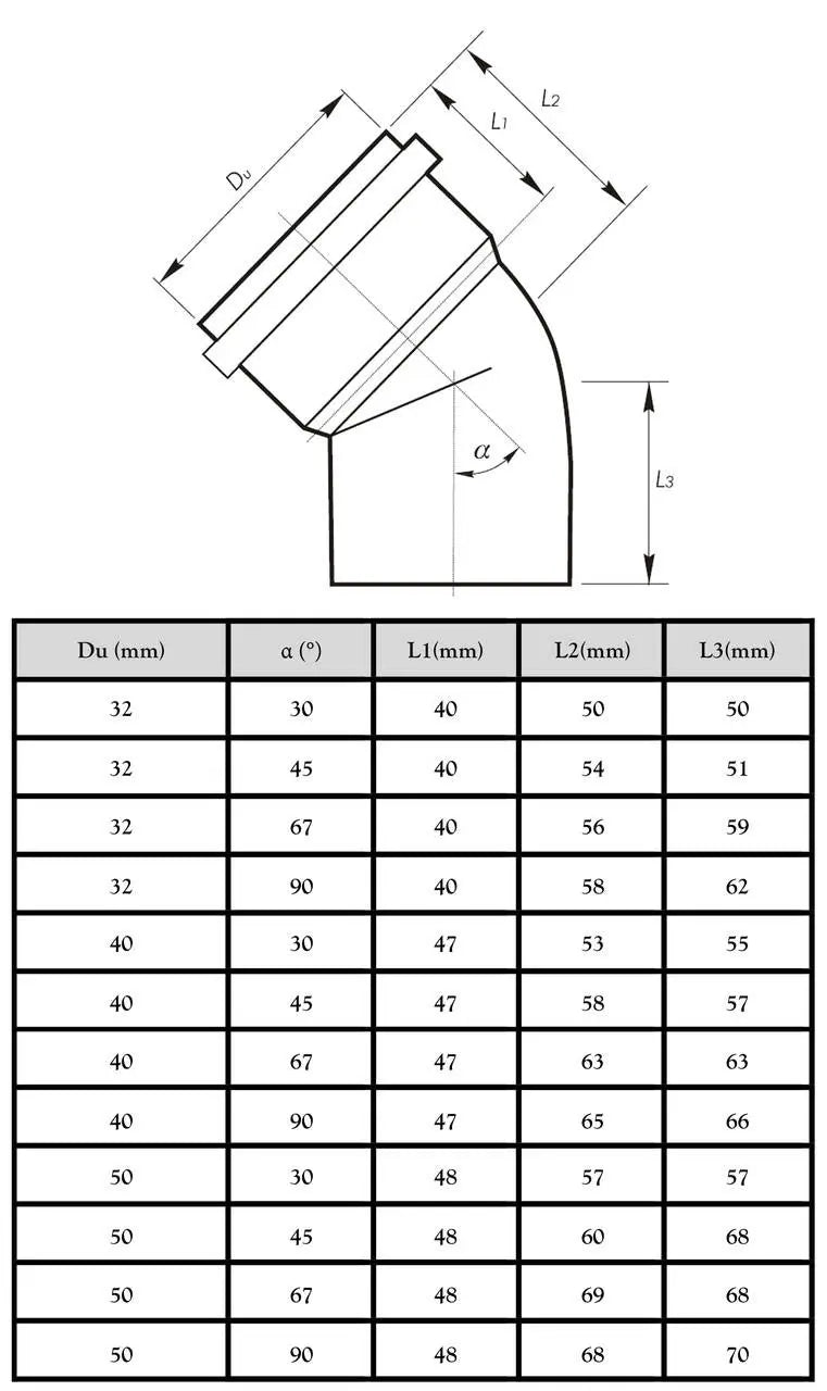 32mm Drain Pipe 30 Deg Elbow Waste Pipe Fittings Sewage - plumbing4home